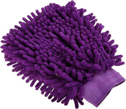 SOBBY Microfibre Car Wash mitt for Cleaning and Dusting Chenille Mitt Cleaning Gloves (2 PCS Single Sided, Extra Large, Profesional Grade, Big Chenille Mitt Glove, Multi Colour)